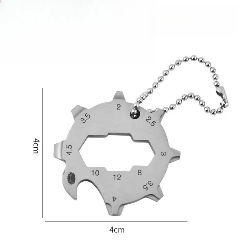 11-in-1 Portable Multi Function Pocket Tool Keychain with Bottle Opener for Outdoor Camping Hiking Survival Peaceful Pleasures Health and Wellness