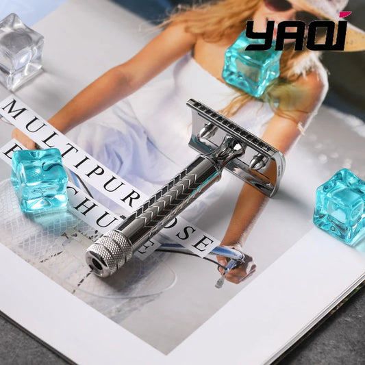 2026 Beard Shaver Mens Yaqi CASTOR Stainless Steel Safety Razor Peaceful Pleasures Health and Wellness