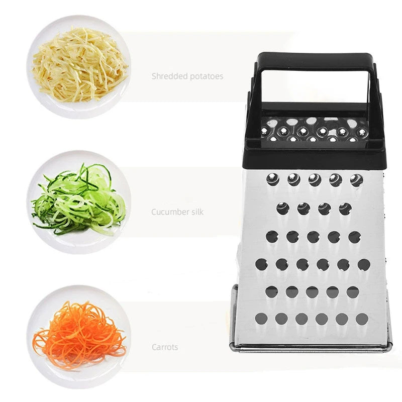 4-Sided Stainless Steel Box Grater | Cheese, Veggie & Spice