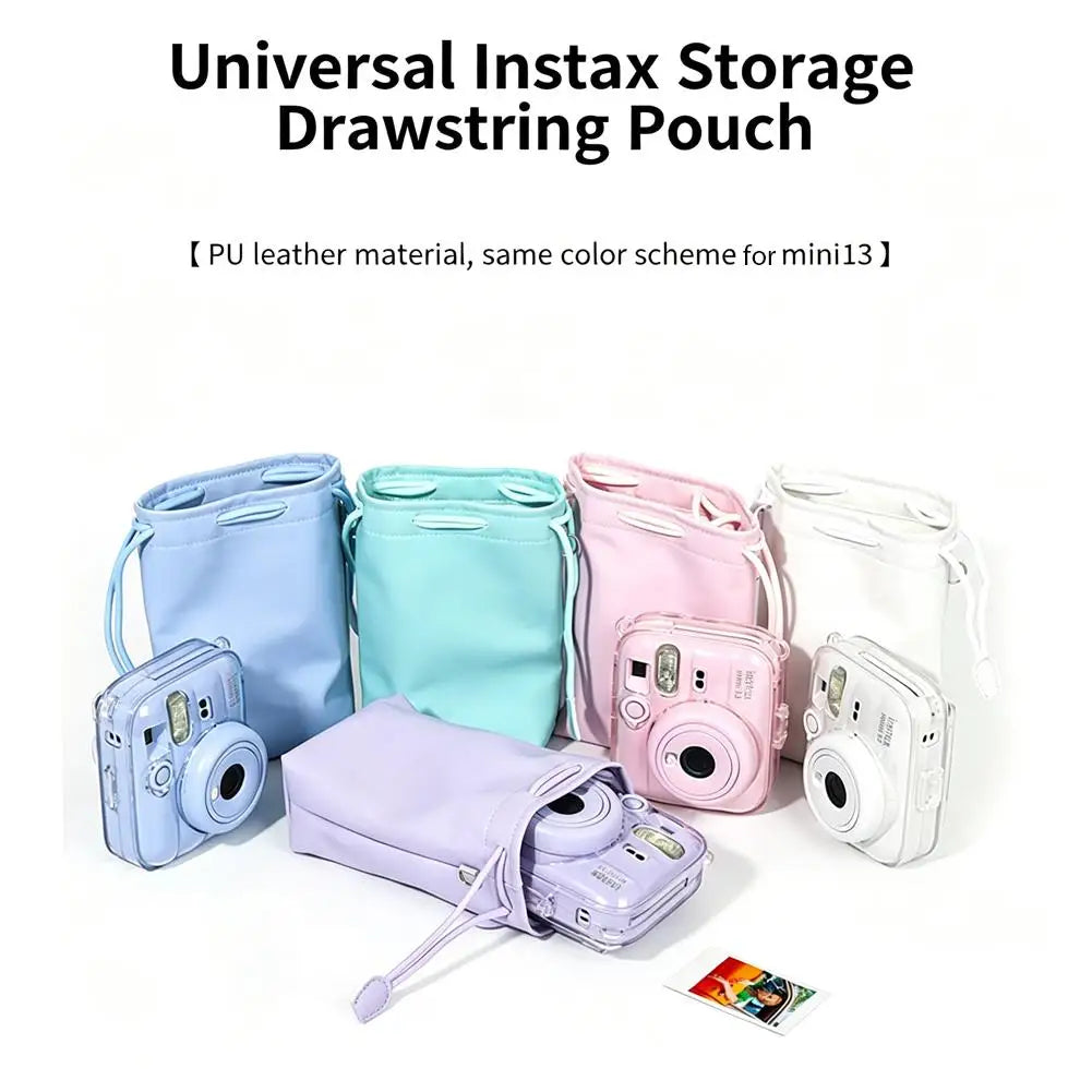 Instax Mini 13 PU Leather Drawstring Camera Bag & Case