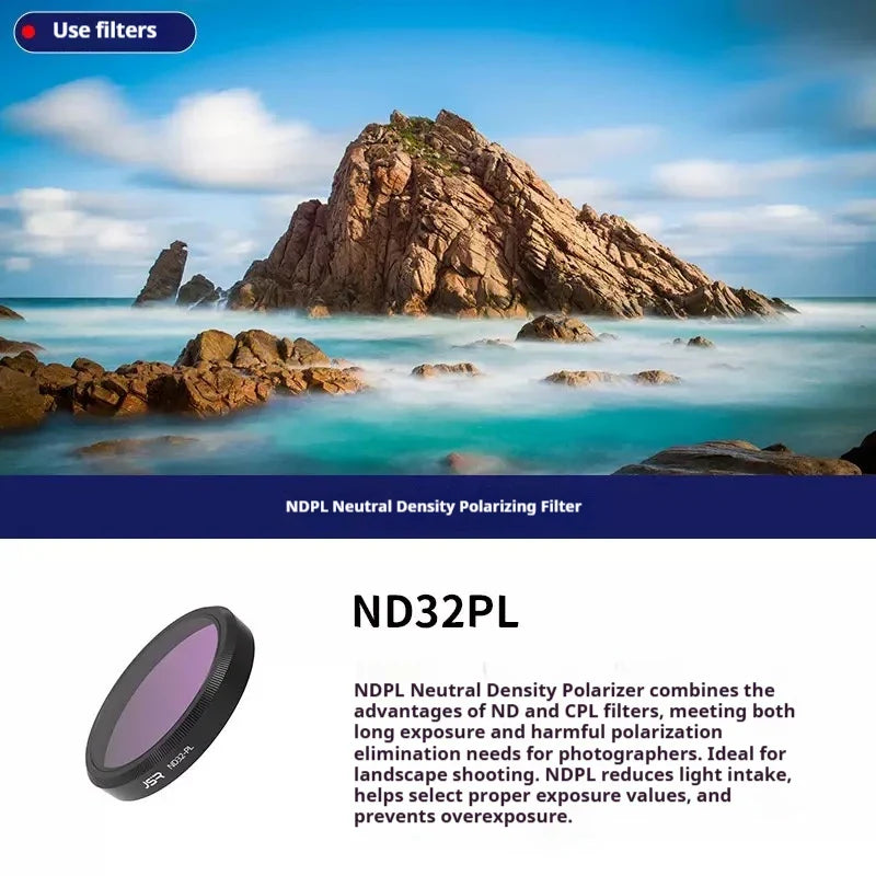 JSR DJI Osmo Action 6 UV CPL ND Lens Filter Set | HD Glass