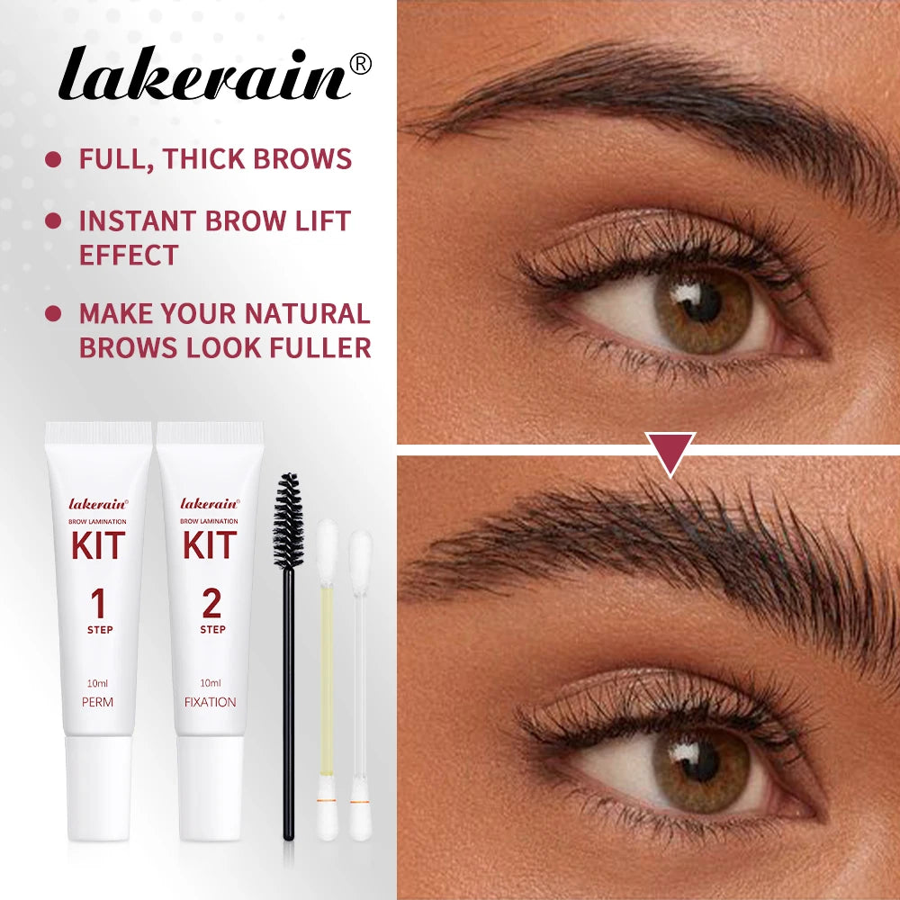 Lakerain Brow Lamination Kit Semi-Permanent Full Thick Lamination Brows Lifting Perming Setting Cream Tools Set Salon Home Use Peaceful Pleasures Health and Wellness