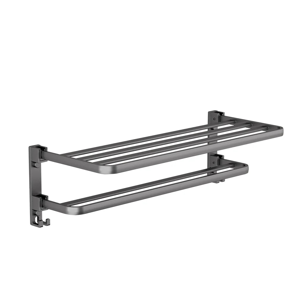 Wall Mounted Double Towel Rack – Thickened Space Aluminum