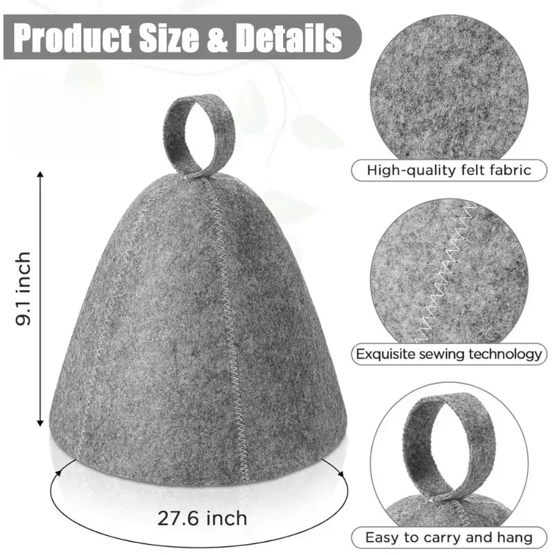 Wool Felt Sauna Hat – Unisex Russian Banya Cap | Bath House
