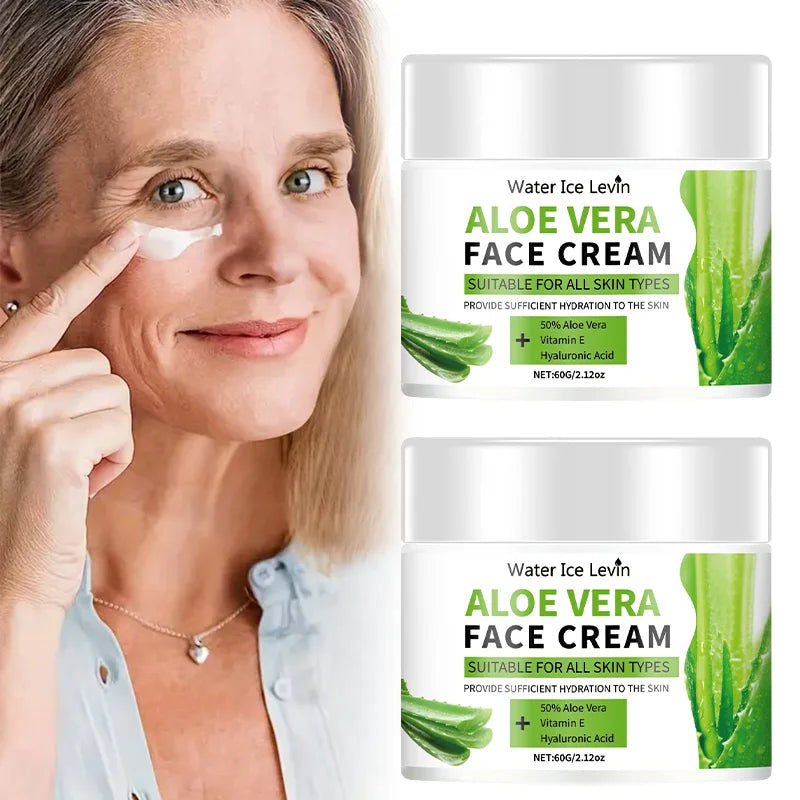 Aloe Vera Face Cream with Hyaluronic Acid & Collagen | 60g Face Moisturizer Cream Peaceful Pleasures Health and Wellness