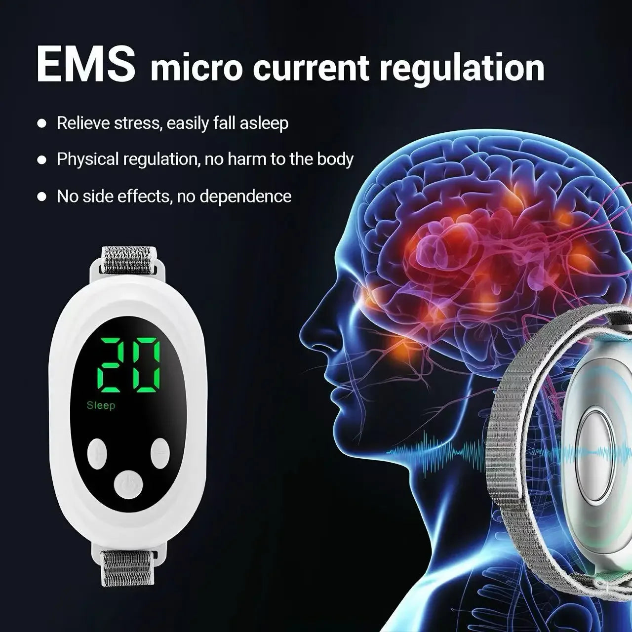 Portable Handheld Sleep Aid Machine Calming Sleep Instrument Anti Insomnia Anxiety Deep Sleep Massage Device For Men Women Peaceful Pleasures Health and Wellness