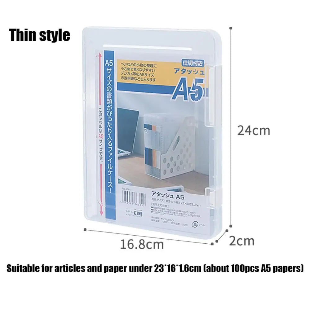 Document Case Transparent A4 File Box Portable Simple a5 Organize The Box Durable Folder a4 File Storage Box Desk Organization Peaceful Pleasures Health and Wellness Thin-A5