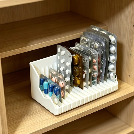 Vertical Blister Pill Card Organizer Tray 15 Slots Slot Medicine Peaceful Pleasures Health and Wellness
