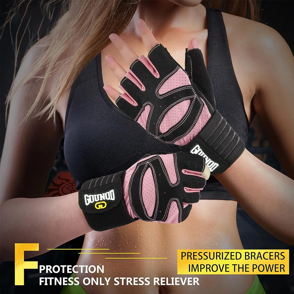 Padded Workout Gloves with Wrist Wraps – Men & Women Weight Lifting Gloves Peaceful Pleasures Health and Wellness