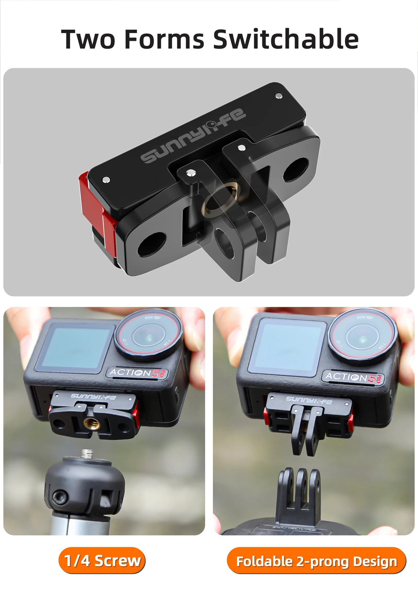 1 PCS Camera Bracket Folding Quick Release Expansion Parts For DJI OSMO ACTION5 PRO Magnetic Adaptor ACTION4/3/2 OSMO 360 Peaceful Pleasures Health and Wellness