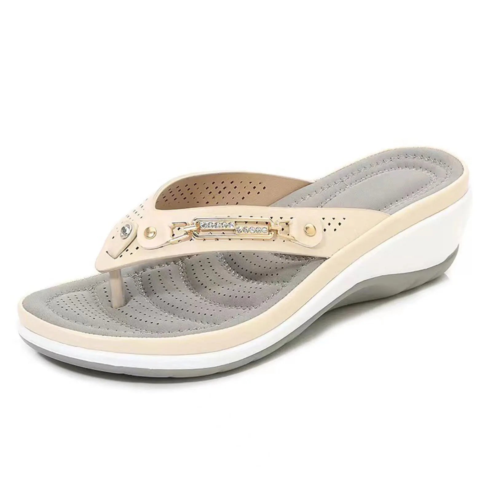 2024 Women's Slippers New Fashion Slides Non-Slip Shoes Beach Sandals Women Outside Leisure Flip Flops Wear Open Toe Peaceful Pleasures Health and Wellness Apricot 39