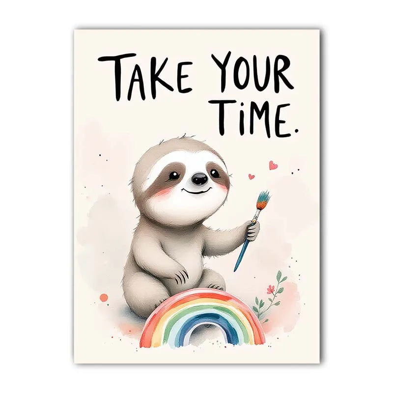 Nordic Animal Nursery Canvas Wall Art – Kids Room Decor Nursery Canvas Print Peaceful Pleasures Health and Wellness 03 21X30cm No Frame China Mainland