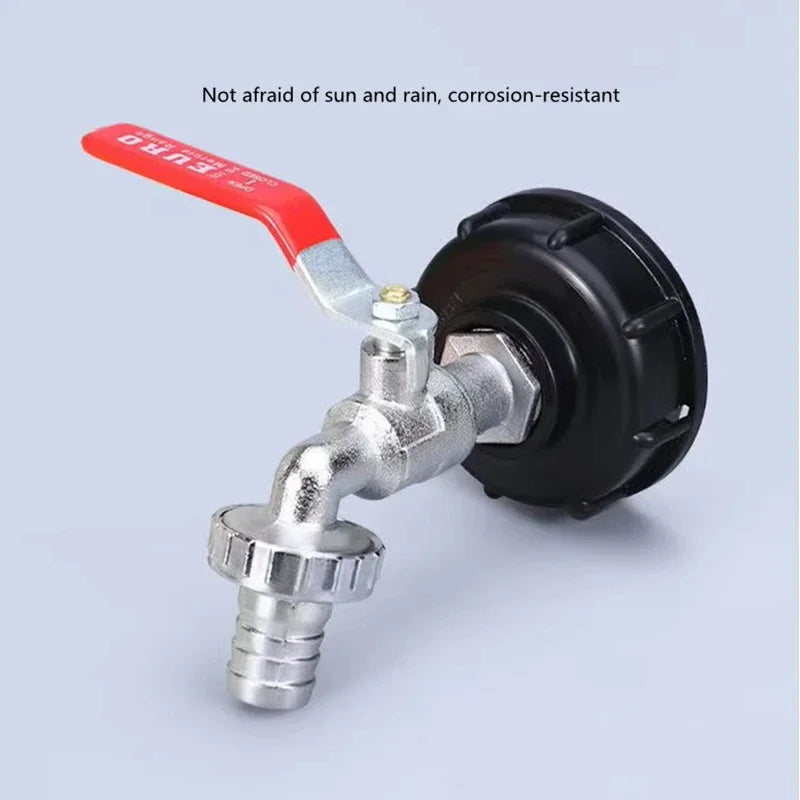 1PC Durable IBC Tank Tap Adapter S60*6 Coarse Thread to 1/2'' 3/4'' Connector Replacement Valve Garden Home Valve Fitting Faucet Peaceful Pleasures Health and Wellness