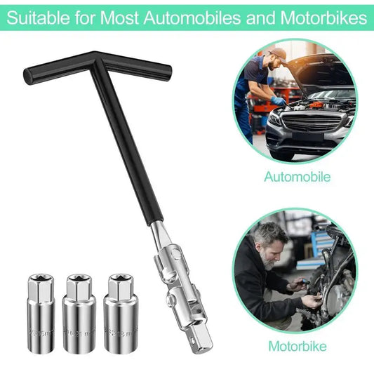 Spark Plug Sleeve T-shape 16/18/21mm Auto Motorcycle Spark Plug Removal Tools 4PCS Auto Repair Tool Set Removal Tool Peaceful Pleasures Health and Wellness