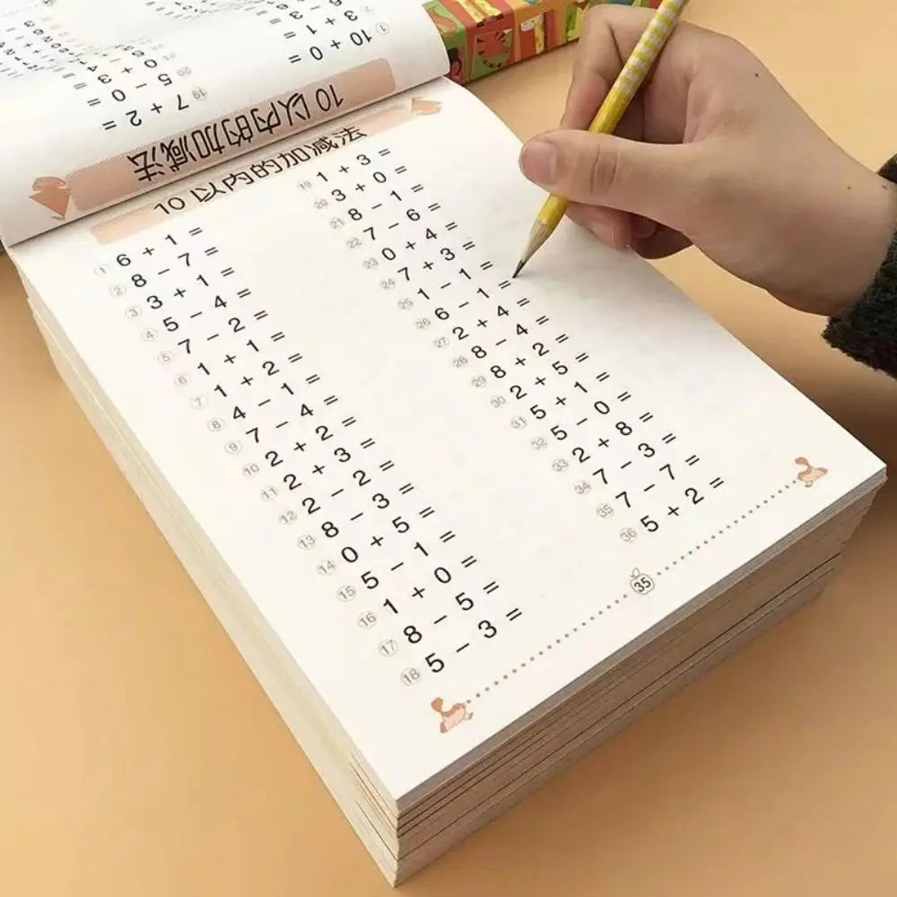64 Pages Addition and Subtraction Arithmetic Exercise Books 10-100 Quick Calculation Math Arithmetic Books Math Training Peaceful Pleasures Health and Wellness