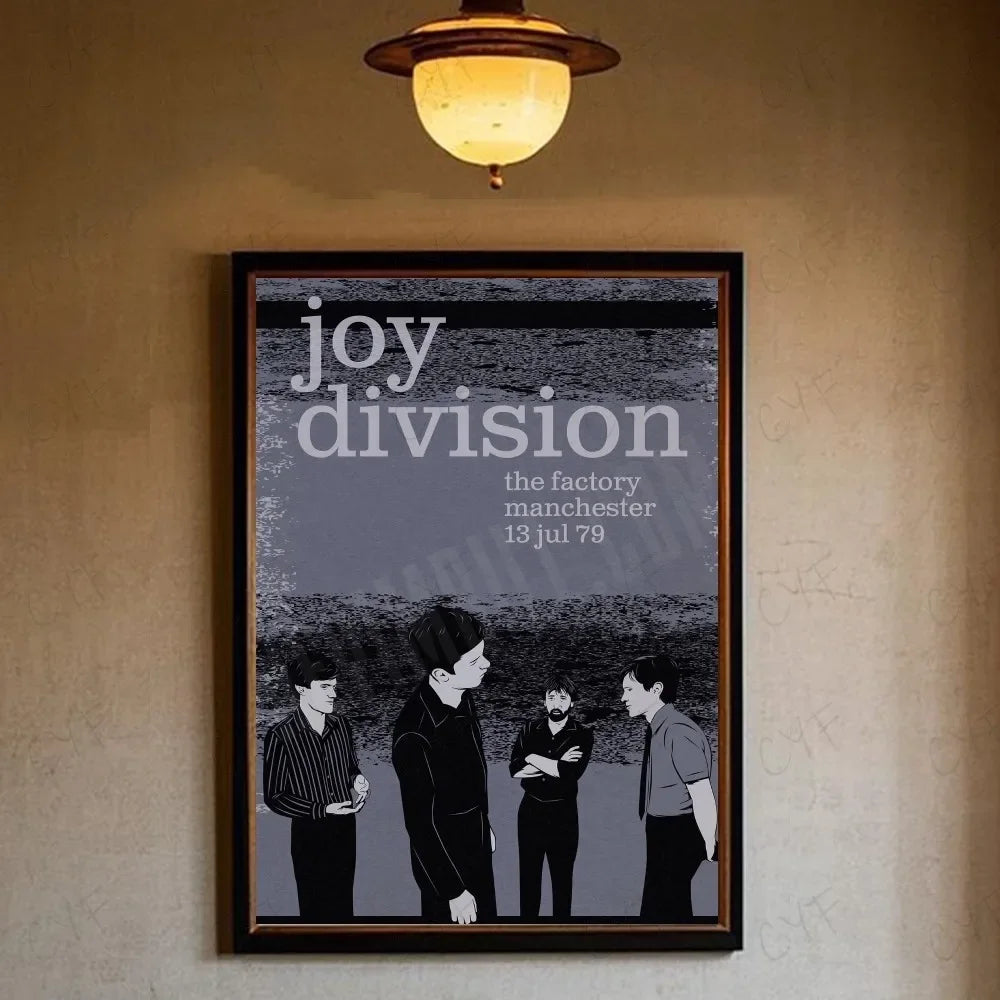 Joy Division British Post Punk Band Canvas Poster Minimalist Aesthetic Wall Art Print Modern Living Room Home Decor Peaceful Pleasures Health and Wellness z6 20x30cm Unframed