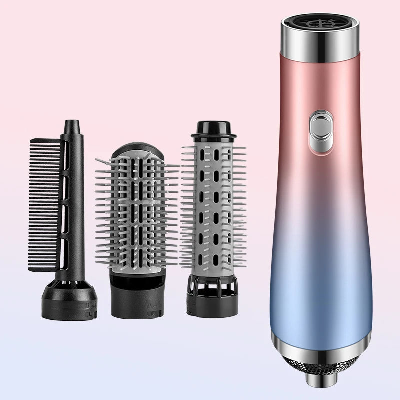Hair Dryer Portable Comb lonic Hair Straightening Brush Hot Air Curling For Hair Roller Blow Dryer Quick Dry Hair Curler Curling Peaceful Pleasures Health and Wellness Gradient Powder US
