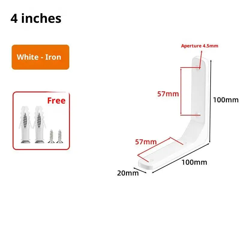 1PC Wall Mounted Shelf Angle Brackets Industrial Floating L Shelf Bracket Thick Heavy Duty Peaceful Pleasures Health and Wellness 1pc White 100x100mm