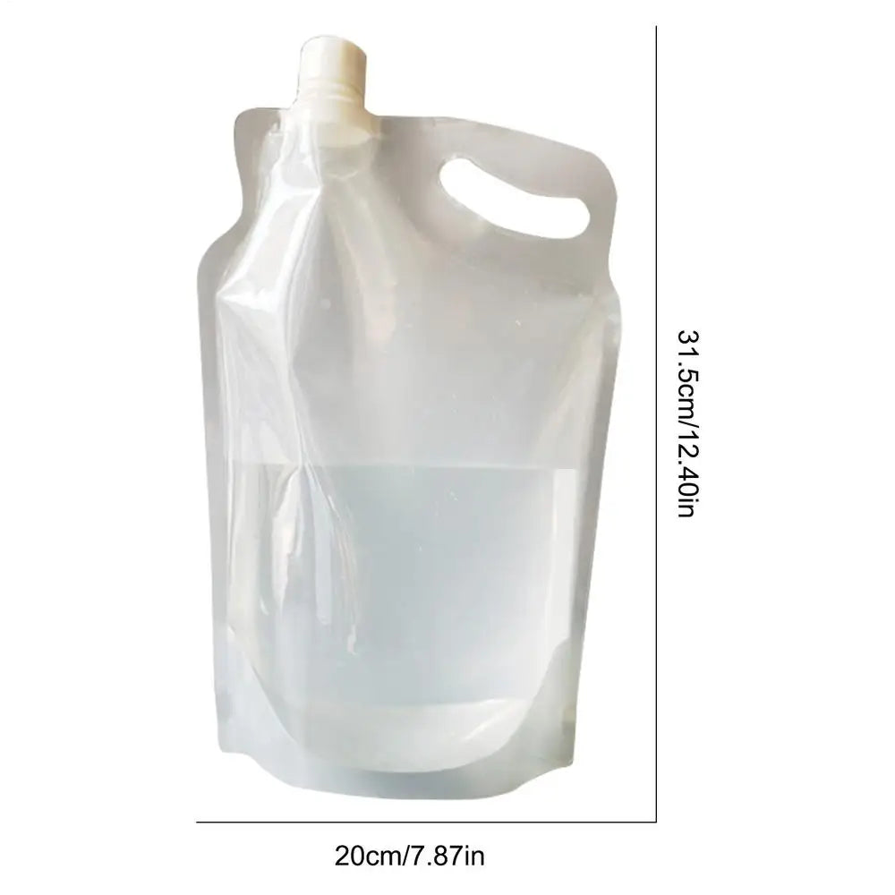 Foldable Water Bag 2L Transparent Reusable Drinking Water Container for Hiking Backpacking, Leakproof Travel Sports Bottle Peaceful Pleasures Health and Wellness 2L