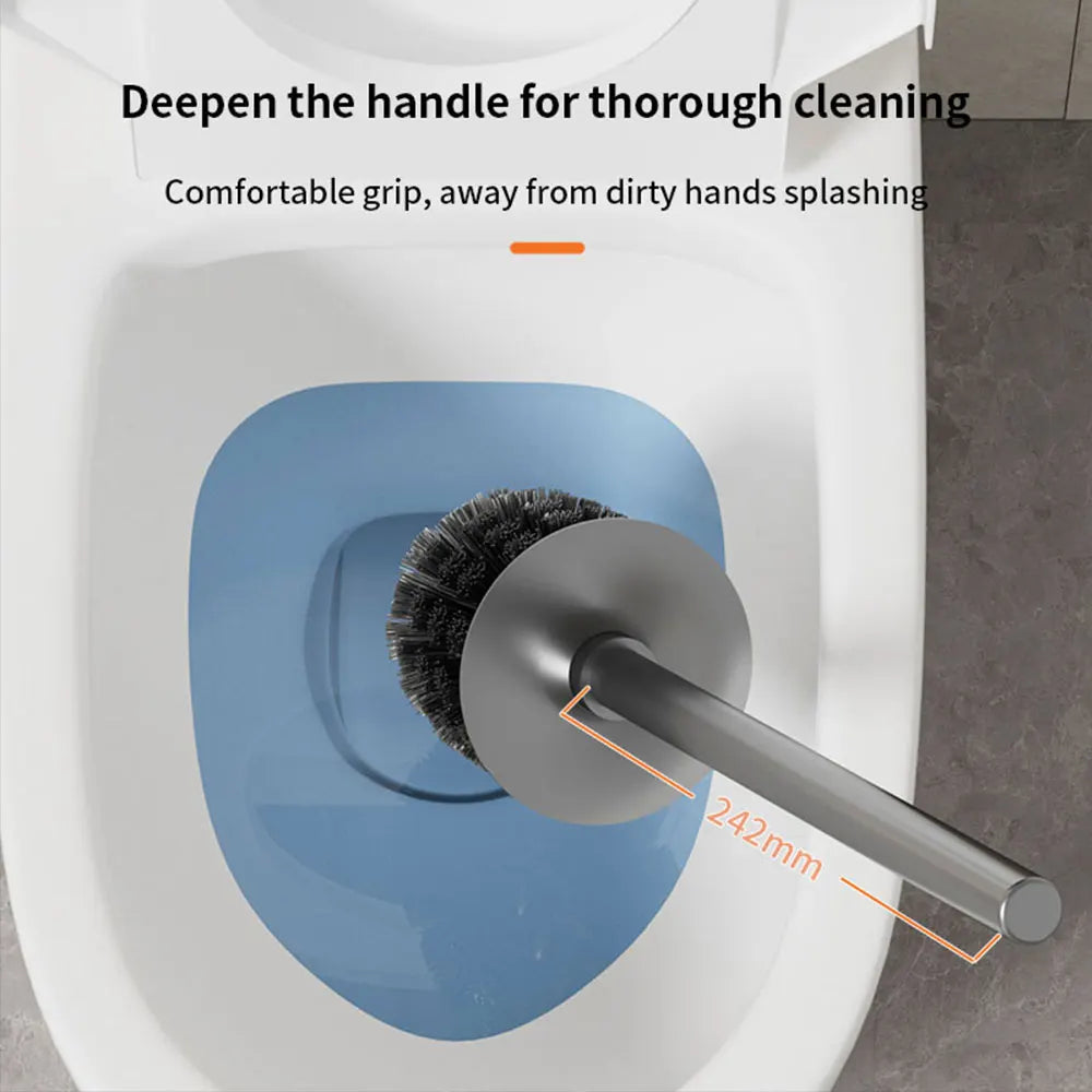 Luxury Wall-Mounted Toilet Brush Holder | Chrome Aluminum