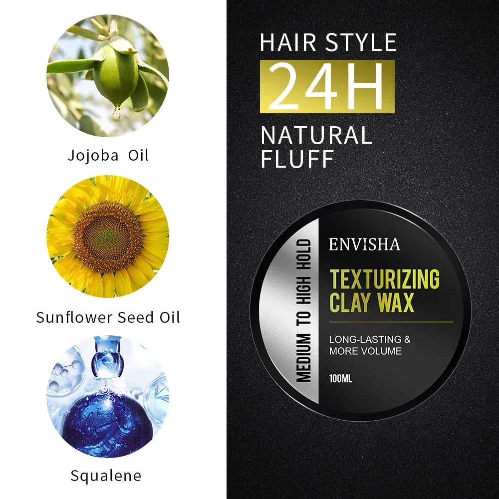 ENVISHA Men's Hair Styling Clay – Matte Finish, Strong Hold & Fluffy Peaceful Pleasures Health and Wellness