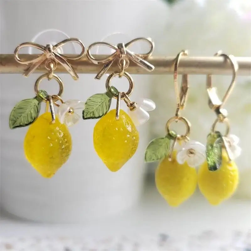 Bohemian Lemon Tassel Drop Earrings | Summer Beach Jewelry