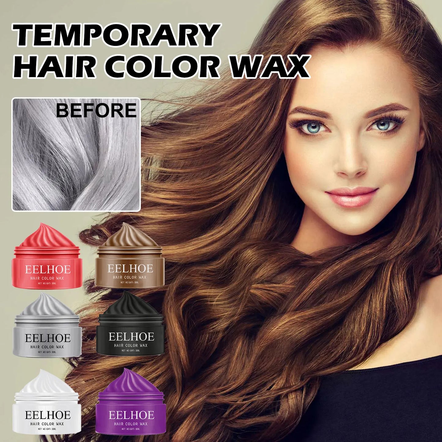 Natural Hair Color Wax Effectively Shaping Hairstyle Easy Coloring Add Personality Color Improve Hair Texture Temporary Hair Wax Peaceful Pleasures Health and Wellness