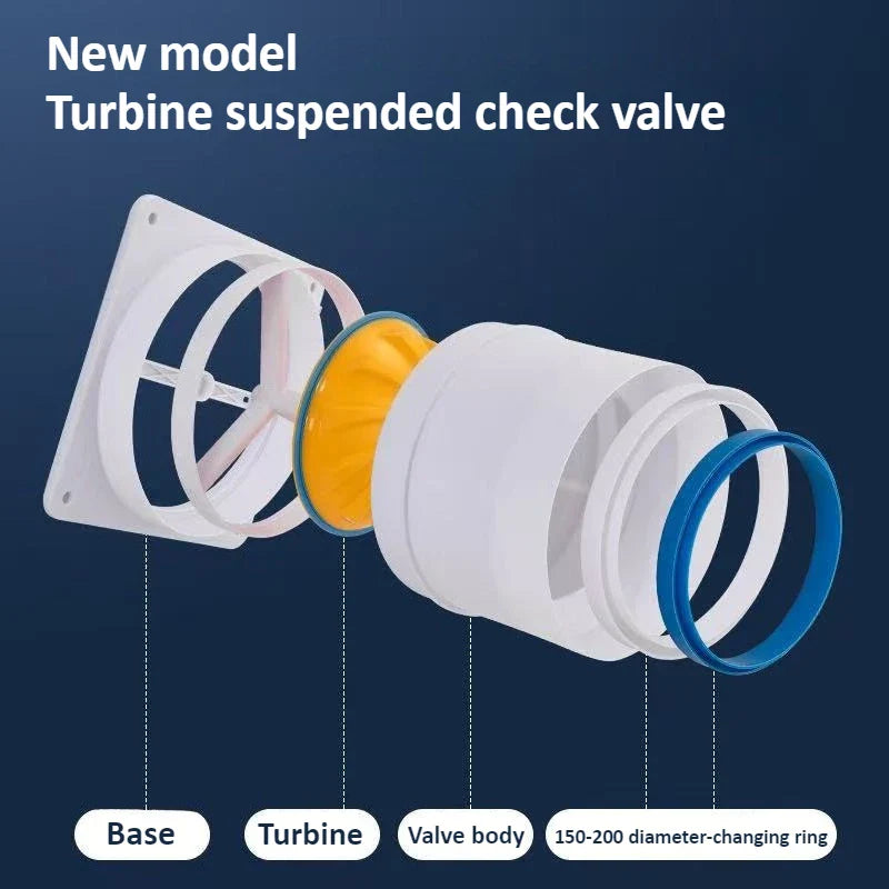 ABS Check Valve Reducer for Kitchen Range Hood Exhaust Pipe