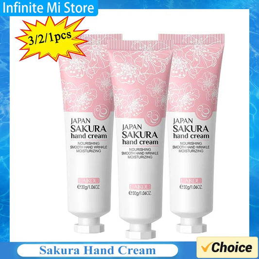 1/2/3pcs 30g Japan Sakura Hand Cream Moisturizing Anti-chapping Repair Soften Skin Hand Cream Winter Nourishing Skin Care Peaceful Pleasures Health and Wellness