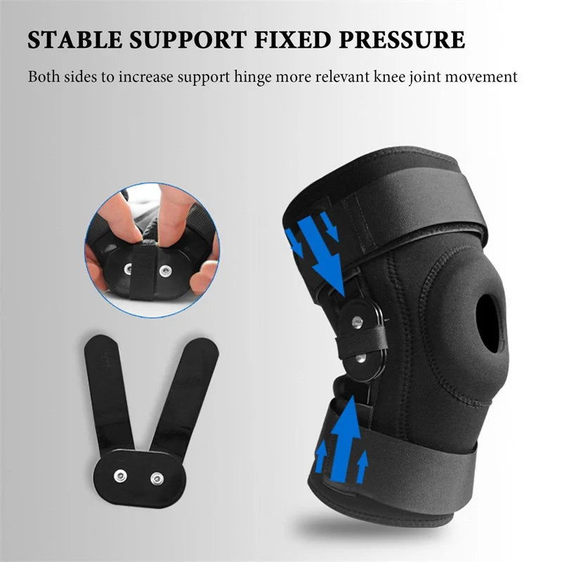 Hinged Knee Brace Support with Strap Side Patella Stabilizers for Protection Pain Relief for Arthritis,Meniscus Tear Peaceful Pleasures Health and Wellness