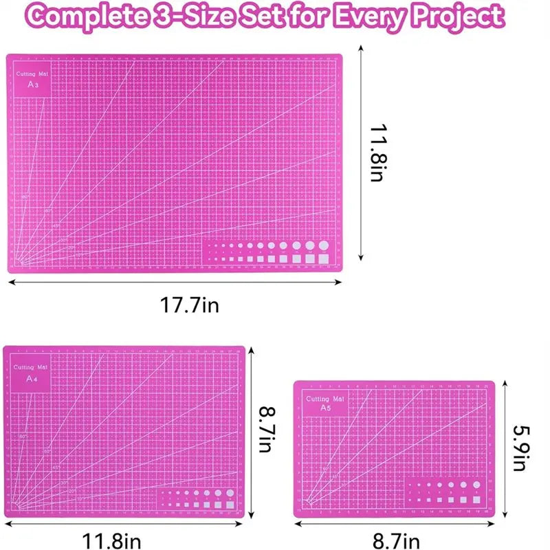 A36T-For Rotary Cutting Mat 3 Pcs Self Healing, Double-Sided Non-Slip For Rotary Cutting Board, Sewing, Quilting, Crafting Peaceful Pleasures Health and Wellness