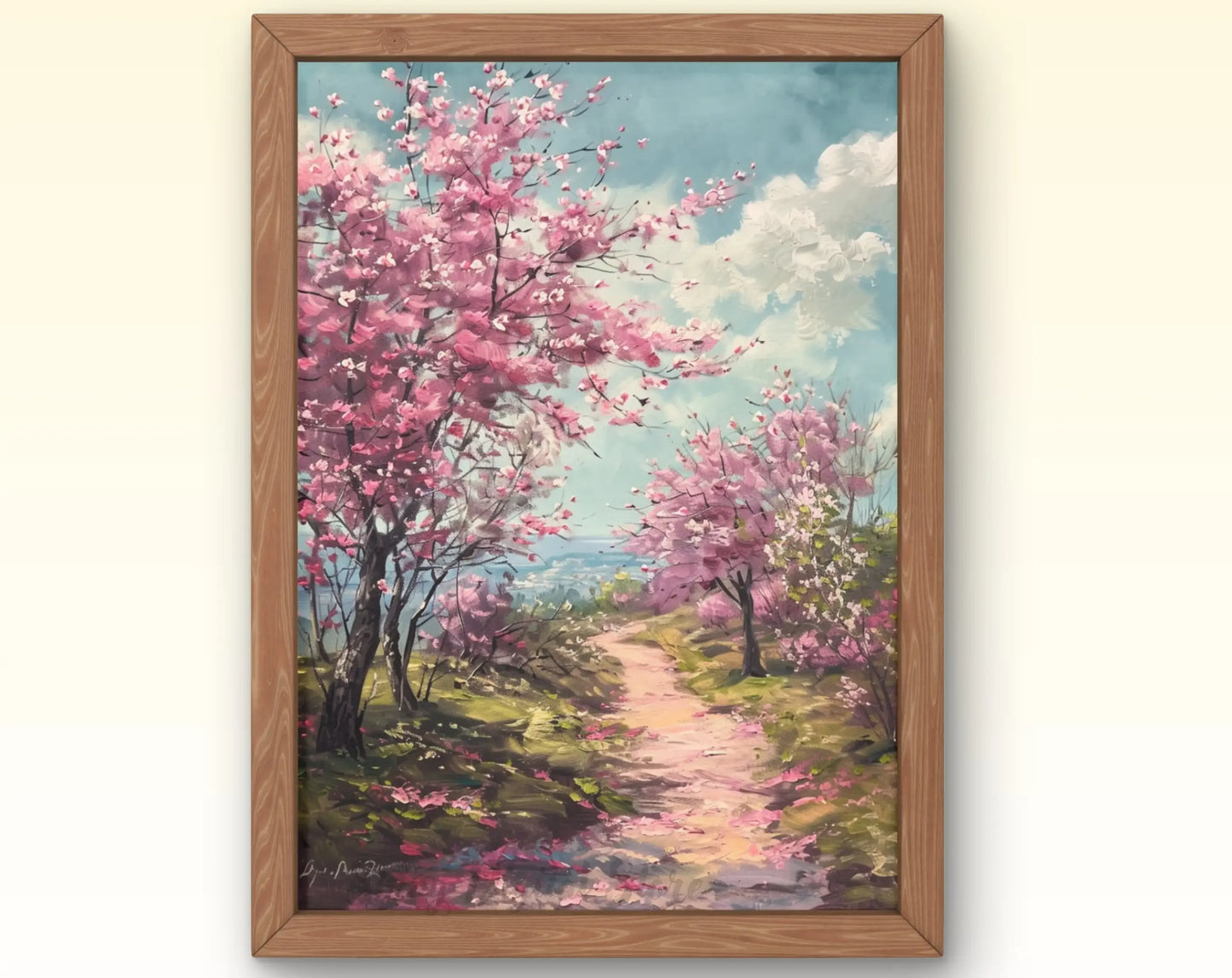European Rural Scenery Floral Canvas Wall Art | Unframed Print