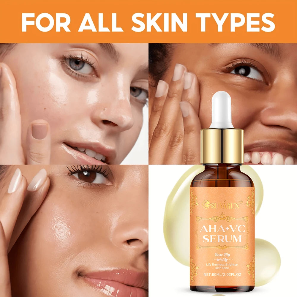 SUYARUN AHA + Vitamin C Serum - Exfoliating Brightening Facial Essence for Dark Spots, Dullness & Uneven Skin Tone. Peaceful Pleasures Health and Wellness