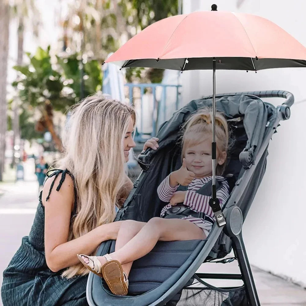 Baby Stroller Folding Umbrella UV Sun Rain Protection Parasol 360 Degrees Adjustable Universal Stroller Sunshade Canopy CoverBab Peaceful Pleasures Health and Wellness