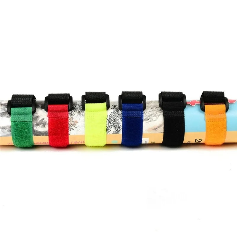 10PCS Reusable Fishing Rod Tie Holder Straps Adjustable Fastener Hook Loop Organizer for Tackle Box Accessories Peaceful Pleasures Health and Wellness