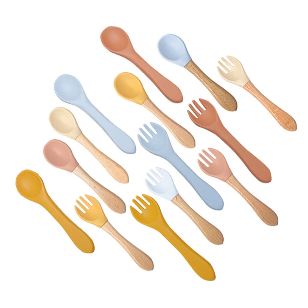 Food-Grade Silicone Baby Spoon & Fork Set | BPA-Free