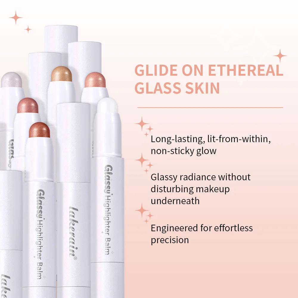 Glassy Highlighter Balm Brighten Complexion Deep Hydration Long Lasting Wear Highlighting Cream Eye Cheek Lip Body Glossy Pen Peaceful Pleasures Health and Wellness