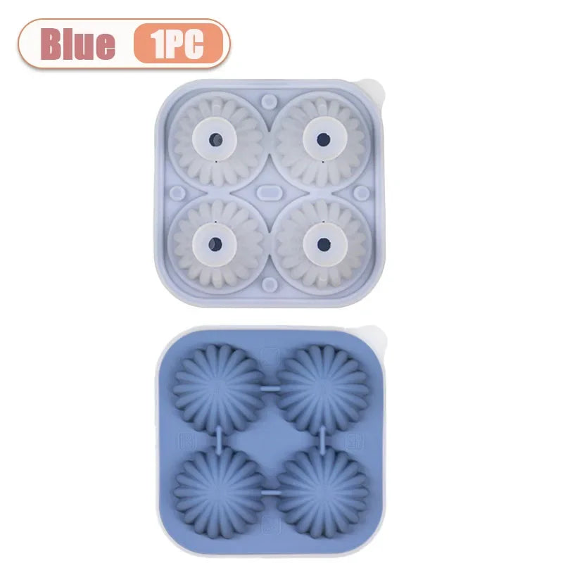Cactus Ice Ball Mold – 4-Grid Silicone Sphere Ice Cube Tray