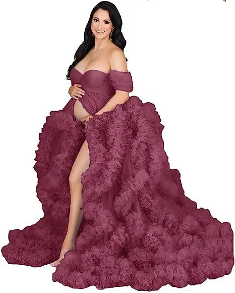 Pretty Fluffy Tulle Maternity Dresses vestidos para embarazadas Photographie de vêtements de maternité baby shower Peaceful Pleasures Health and Wellness 11 US 20 China Mainland