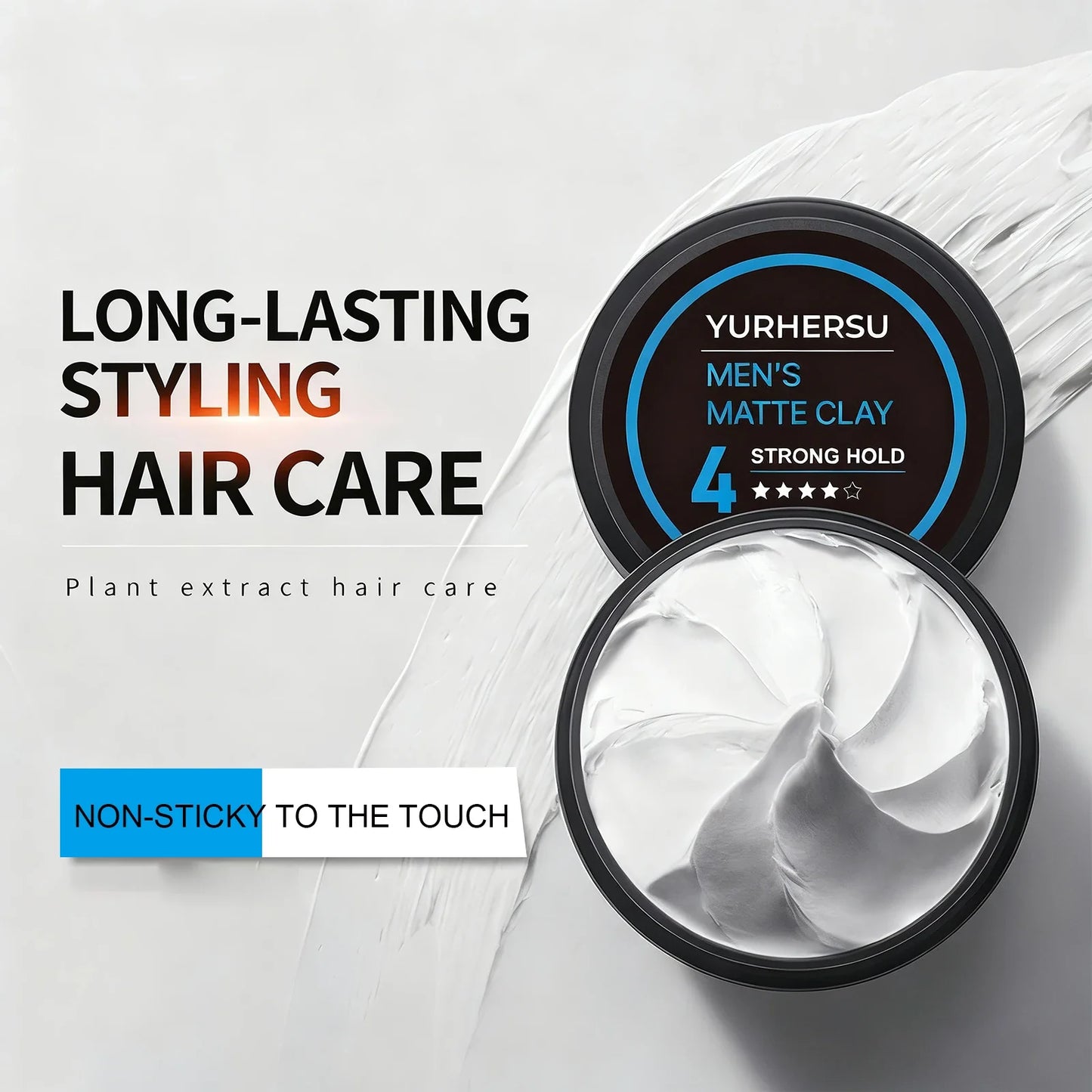 Men's Hair Clay Strong Hold Matte Finish – Natural Look 80g