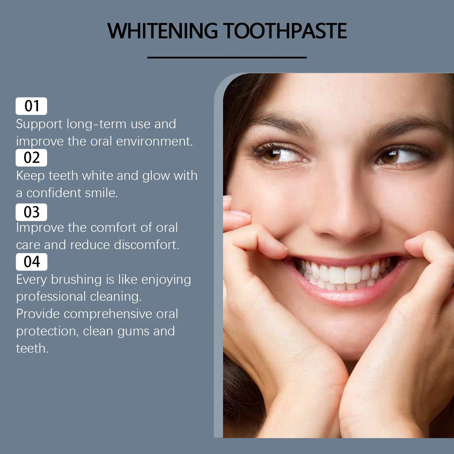 Teeth Whitening Toothpaste Remove Dental Plaque Reduce Tartar Relieve Gum Sensitivity Fresh Breath Peppermint Toothpaste 85g ﻿ Peaceful Pleasures Health and Wellness