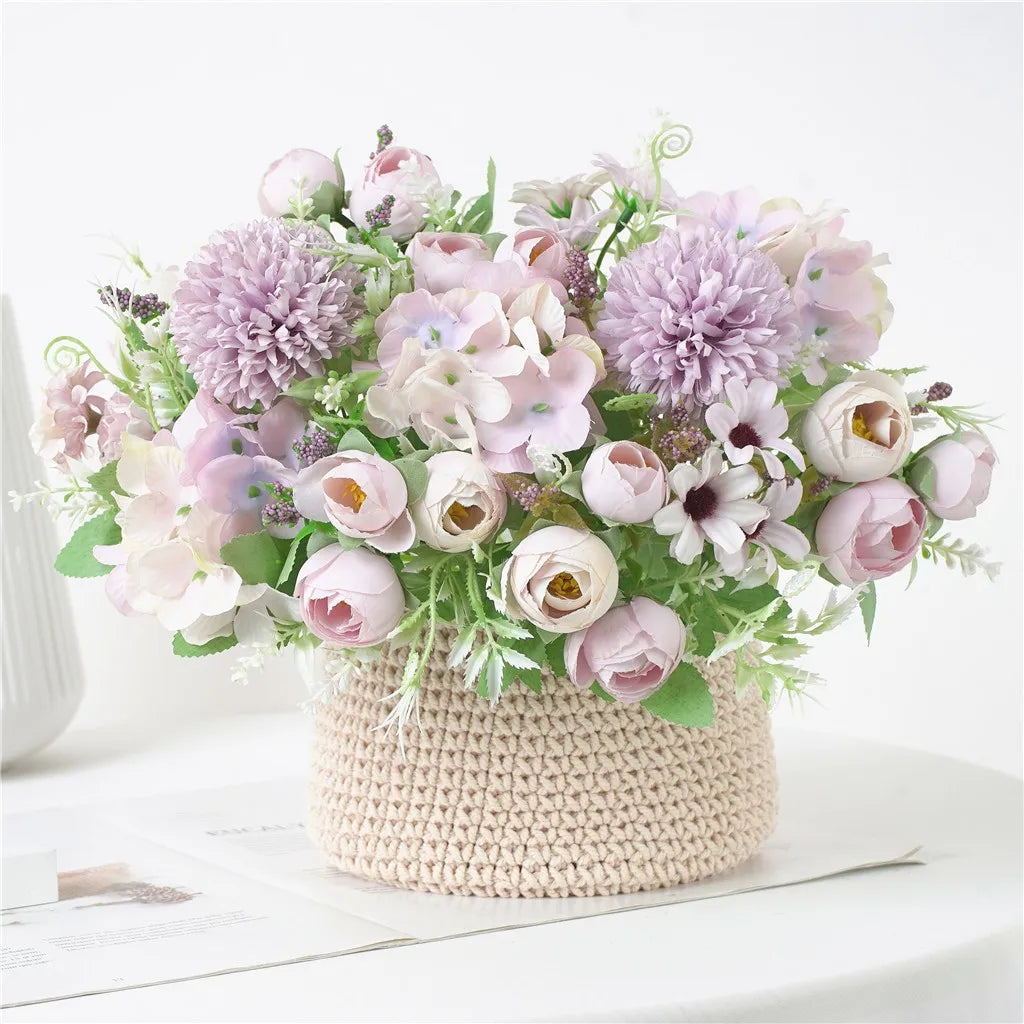 Artificial Silk Hydrangea Peony Bouquet – Wedding & Home Decor