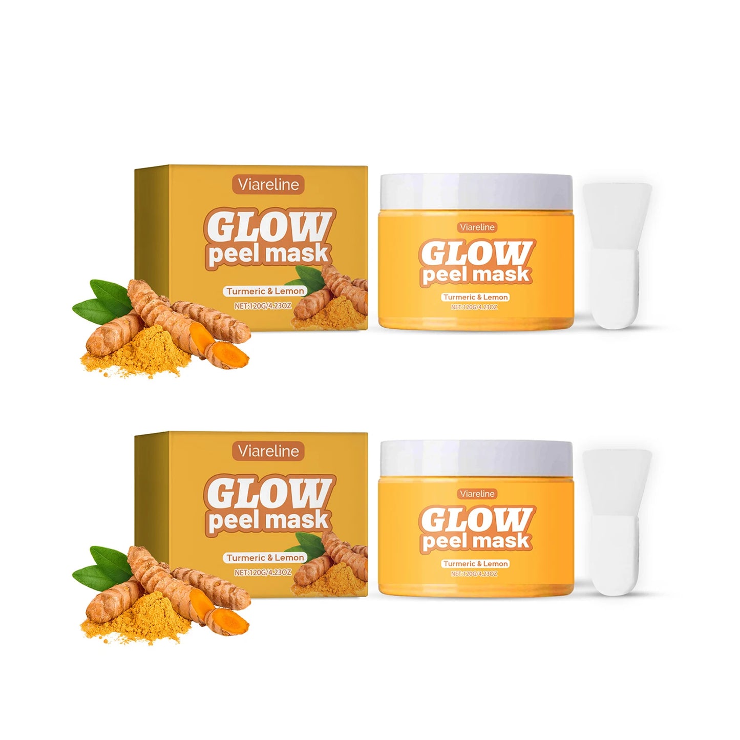 Turmeric Peel off Mask Deep Pore Cleansing Blackhead Removal Brightening Glowing Moisturizing Smoothing Exfoliating Facial Mask Peaceful Pleasures Health and Wellness 240g boxed