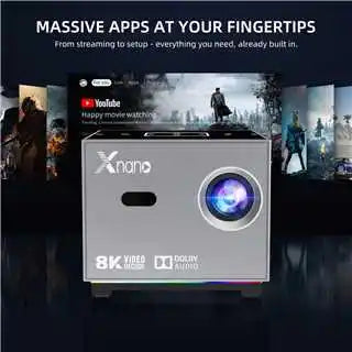 Xnano X3 Smart Projector Native 720P 190ANSI Android 9.0 Support 8K Dual WiFi BT5.0 Keystone Correction Home Theater Projector Peaceful Pleasures Health and Wellness