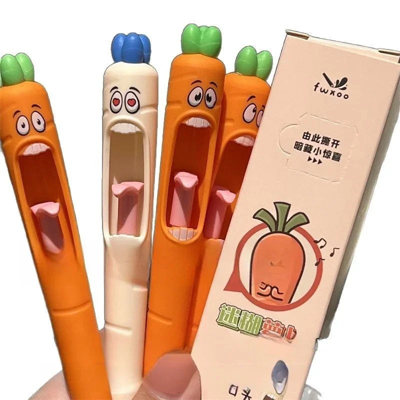 Multi-expression Radish Shaped Gel Pens Creative Fresh Stationery