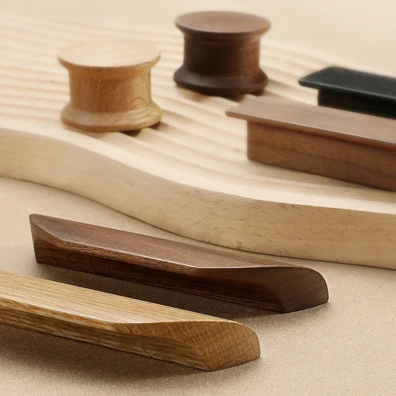 Natural Walnut Wood Cabinet & Drawer Handles | Modern Pull