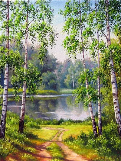 GATYZTORY Oil Painting By Numbers On Canvas Coloring By Numbers Forest Stream Landscape Picture Drawing Home Decor For Adults Peaceful Pleasures Health and Wellness 9910768 30x40cm Unframed