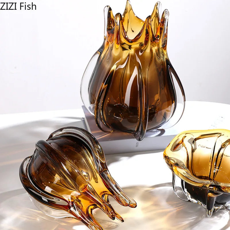Creative Flower Bud Glass Vase | Modern Tabletop Decor