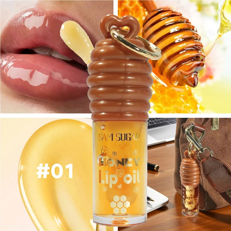 Honey Lip Balm Longlasting Moisturizing Dry Lips Diminishes Lip Lines Plumps Lips With Transparent Pearlescent Lip Care Lip Balm Peaceful Pleasures Health and Wellness B-Lip Gloss Oil 01