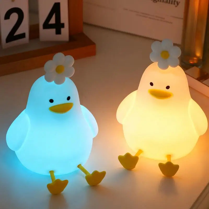 Cute Duck LED Night Light | USB Rechargeable Silicone Lamp LED Night Light Peaceful Pleasures Health and Wellness